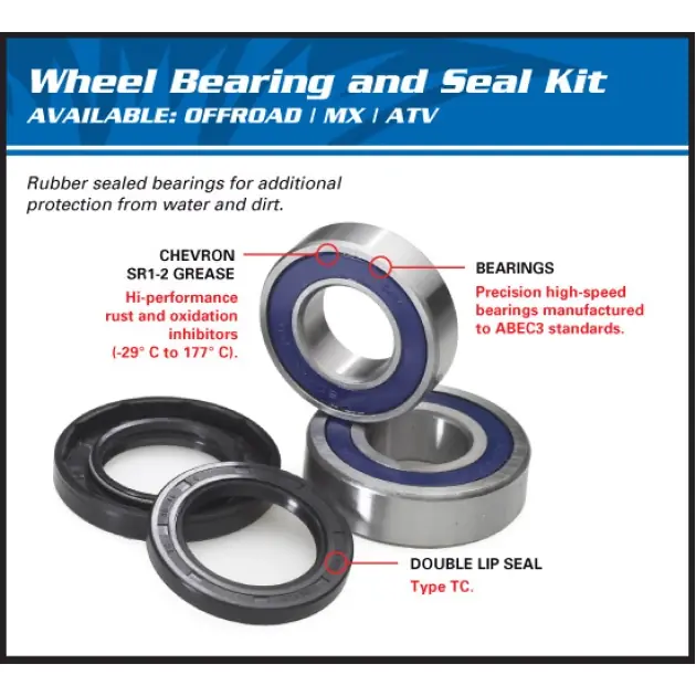 Využijte nabídku - Wheel bearing kit rear fits on KX/F, YZF, RMZ 250 to front GAS 85, HQ85, KTM8585