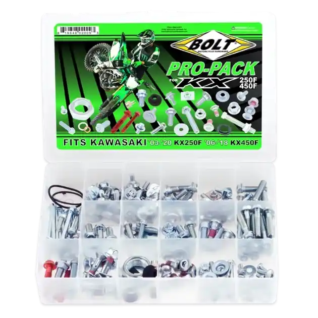 BOLT Pro-Pack screwkit fits on Kawasaki KXF2003-, 170pc - Končí brzy