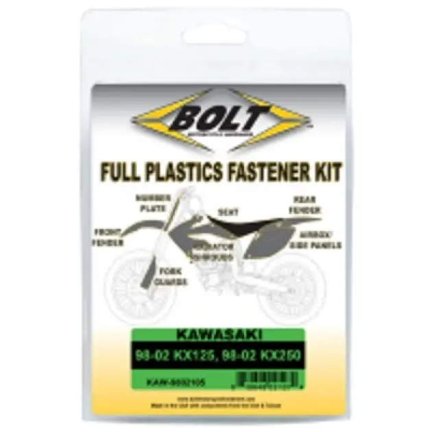 BOLT Full Plastics Fastener kit fits onKawasaki94-97 KX 125, 94-97 KX 250 | Výhodná cena