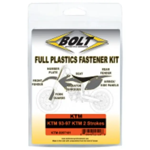 BOLT Full Plastics Fastener kit fits onKTM93-97 KTM 2 Strokes - Jen pár kusů