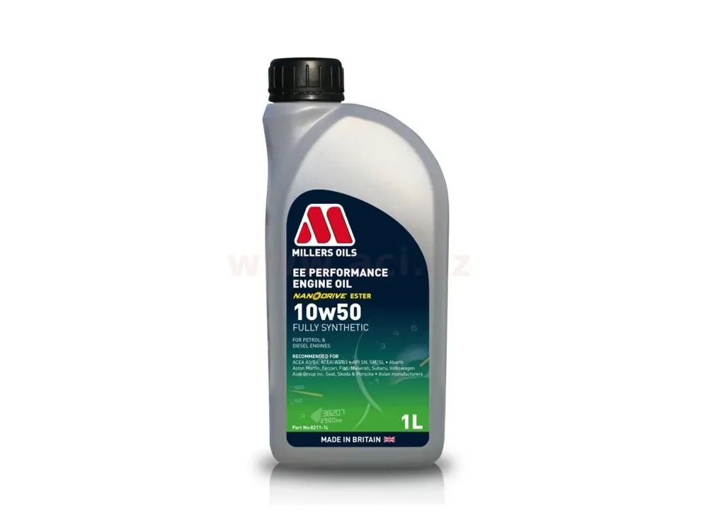 Zvýhodněná cena | MILLERS OILS motorový olej plně syntetický s nanočásticemi EE Performance 10w50 1l