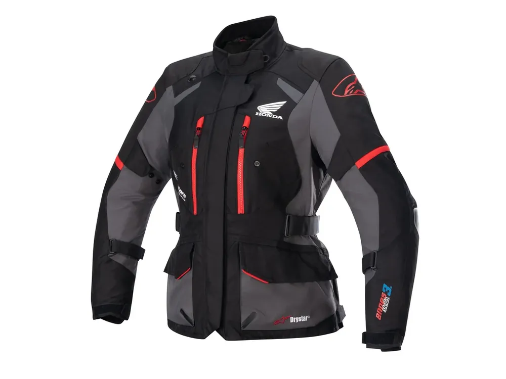 Expresní doručení - bunda STELLA ANDES DRYSTAR HONDA kolekce, TECH-AIR 5 kompatibilní, ALPINESTARS, dámská (černá/šedá/červená)
