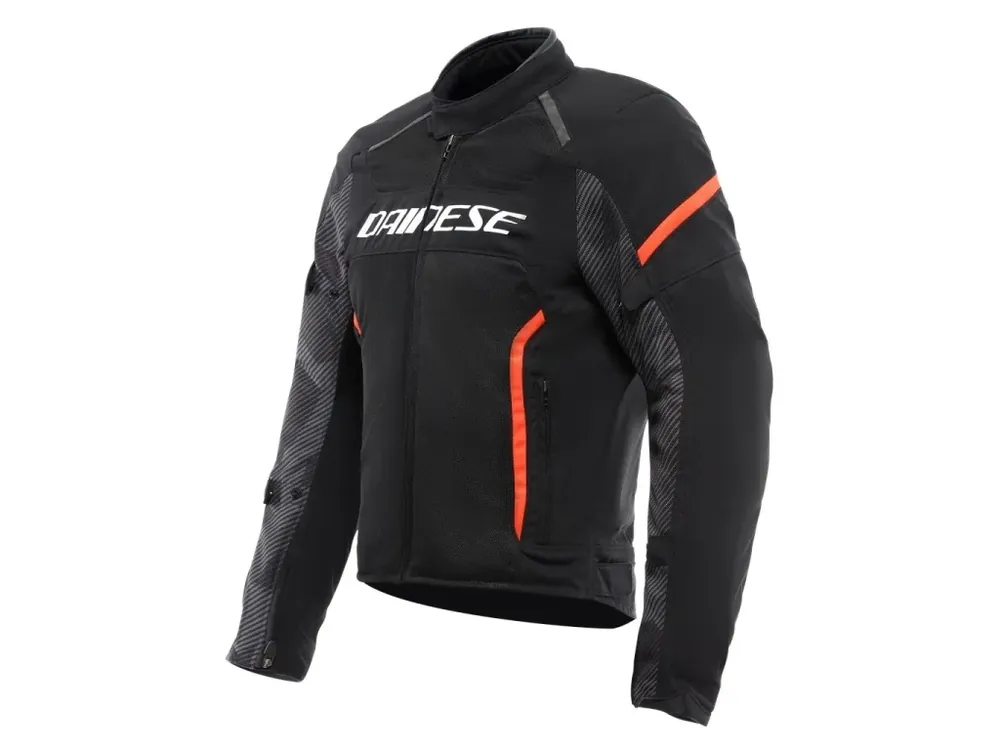 Jen pár kusů | Dainese AIR FRAME 3 TEX letní textilní bunda černá/fluo-červená