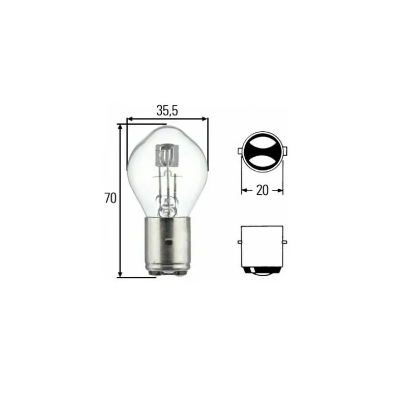Objednejte nyní - Žárovka HELLA S2 12V 35/35 W BA20D (1 kus)