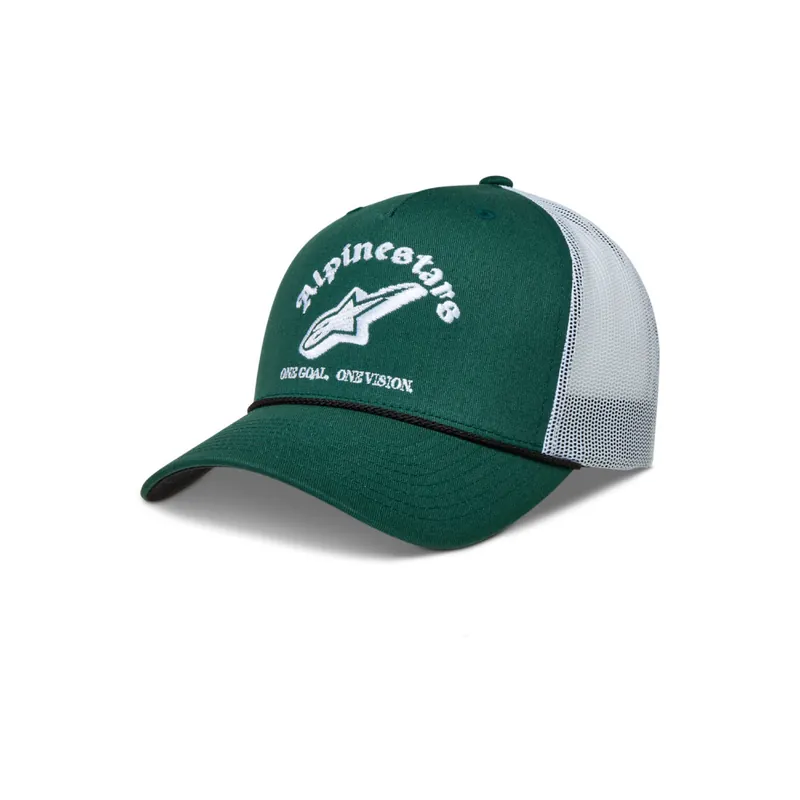 Kšiltovka BARON TRUCKER, ALPINESTARS (zelená/bílá) | Rychlá expedice