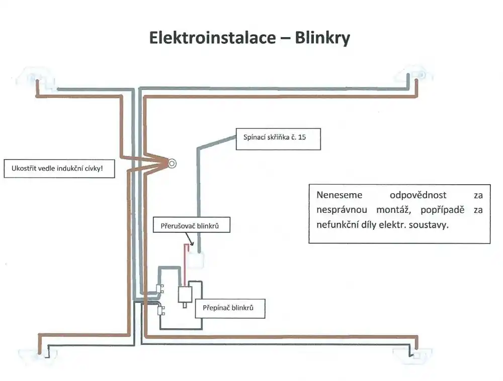 Elektroinstalace - blinkry - JAWA 250/350 Panelka - Pouze dnes