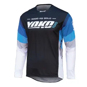 Motokrosový dres YOKO TWO černo/bílo/modré M - Nízká cena