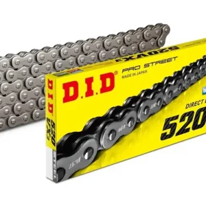 Zlevněno | Řetězová sada D.I.D Chain - stříbrný řetěz 520 VX, X-kroužek, kolečko JT pogumované, rozeta JT pro SUZUKI GW 250 Inazuma 2012-2017