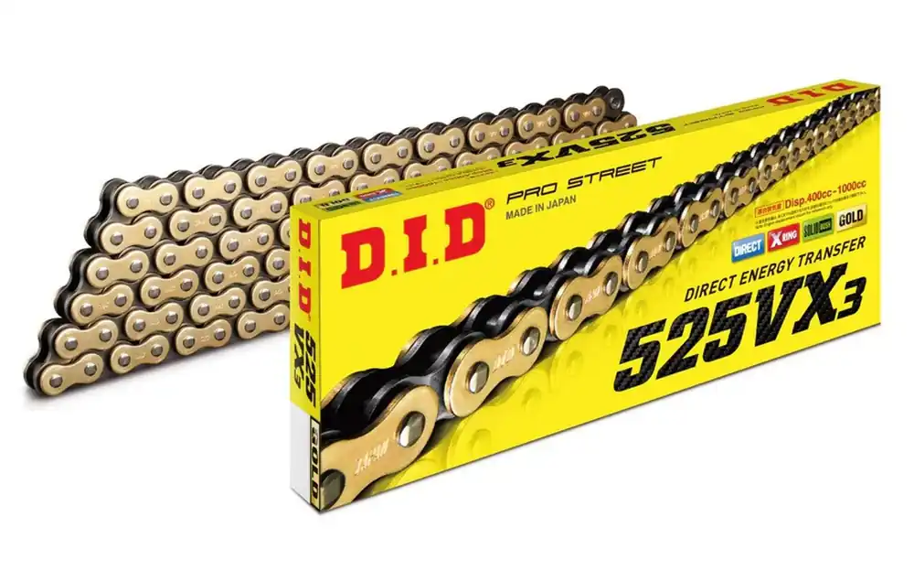 Řetězová sada D.I.D Chain - zlatý řetěz 525 VX, X-kroužek, kolečko JT, rozeta JT pro KTM LC4 400 Enduro 1993 - Speciální nabídka
