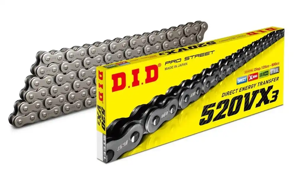 Čerstvá novinka | Řetězová sada D.I.D Chain - stříbrný řetěz 520 VX, X-kroužek, kolečko JT, rozeta JT pro DUCATI SS 600 Carenata 1994