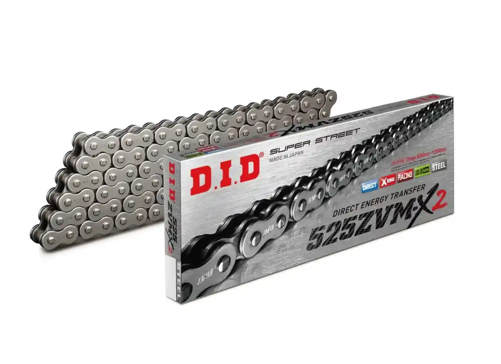 Řetězová sada D.I.D Chain - stříbrný řetěz 525 ZVM-X, X-kroužek, kolečko JT, rozeta JT pro BENELLI BN 600 2014-2017 - Právě v prodeji